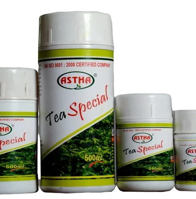 Astha Tea Special is a micronutrient fertilizer that is specifically formulated for tea plants. It contains a blend of zinc, manganese, boron, molybdenum, magnesium, copper, and plant growth hormones. These essential nutrients help to improve the overall growth and development of tea plants, resulting in higher yields and better quality tea leaves. Astha Tea Special can be applied to both young and mature tea plants, and it is especially beneficial for plants that are showing signs of nutrient deficiency. To apply, simply mix 1 ml to 1.5 ml of Astha Tea Special with 1 liter of water and spray the leaves of your tea plants. Apply once a month during the growing season, and after every flush is finished in unpruned tea. Benefits of using Astha Tea Special: Improves overall growth and development of tea plants Results in higher yields and better quality tea leaves Corrects nutrient deficiencies Easy to apply Instructions for use: Mix 1 ml to 1.5 ml of Astha Tea Special with 1 liter of water. Spray the leaves of your tea plants once a month during the growing season, and after every flush is finished in unpruned tea. Storage: Store in a cool, dry place away from direct sunlight.