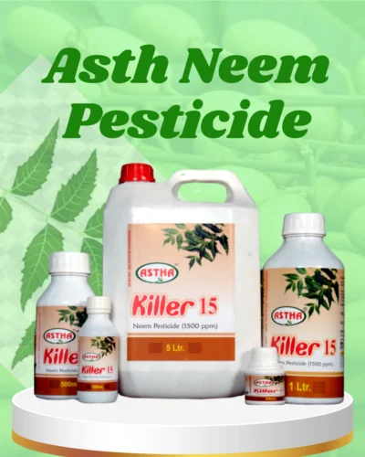 Behold the power of Astha Neem Pesticide! Our carefully crafted Neem Seed Kernel-Based EC formula with Azadirachtin and Neem oil ensures effective, organic pest control for your plants, crops, and vegetables. Experience the harmony of nature as you protect your garden. Choose Astha Neem Pesticide for a healthier, more vibrant harvest!
